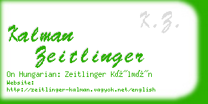 kalman zeitlinger business card